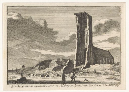 View of the Collapsed Tower and Inn at Egmond aan Zee, 1741