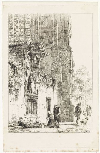 Woman Kneeling before a Chapel