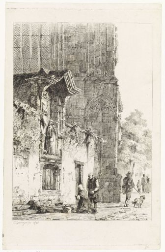 Woman Kneeling before a Chapel