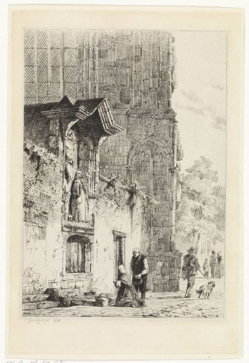 Woman Kneeling before a Chapel