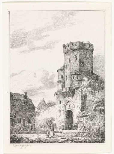 View of a City Gate with Tower