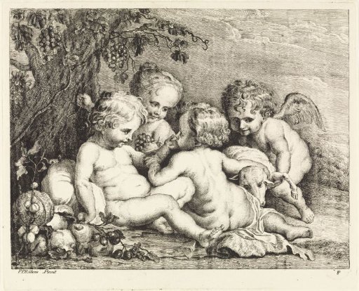 Christ, John the Baptist and two putti