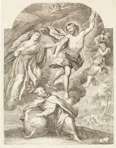 St. Francis and Mary protect the earth from the wrath of Christ
