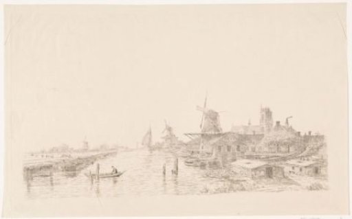River Landscape with Village and Sawmill