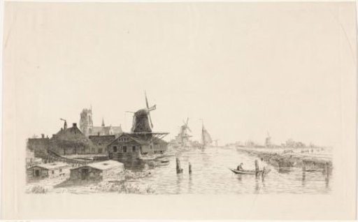 River Landscape with Village and Sawmill