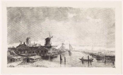 River Landscape with Village and Sawmill