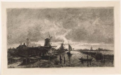 River Landscape with Village and Sawmill