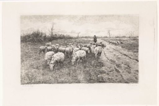 Shepherd with a Flock of Sheep