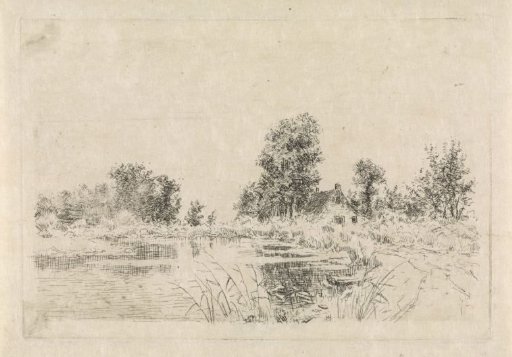 Farm and trees on the water