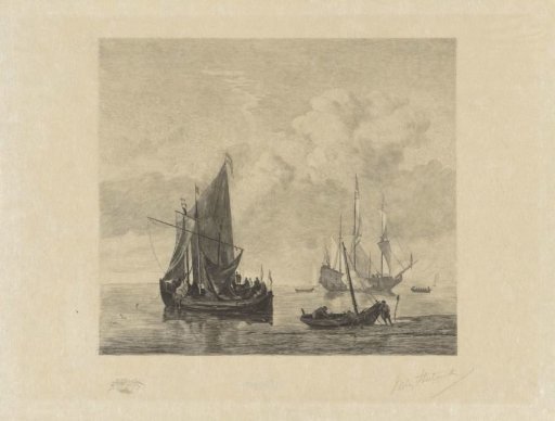 Sailing ships on a calm sea
