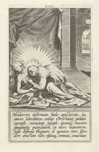 Catherine tends to a sick person in his home