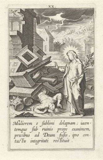 Saint Catherine Saves a Woman from the Rubble of Her House