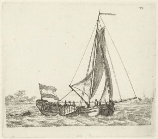 Yacht with flag