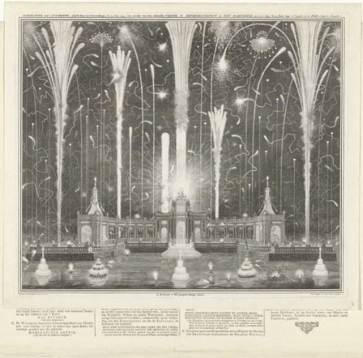 Fireworks in The Hague for the Peace of Aix-la-Chapelle, 1749
