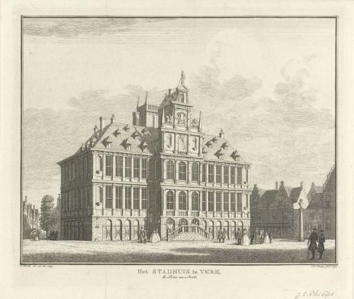 View of the Old Town Hall in Vlissingen, 1743