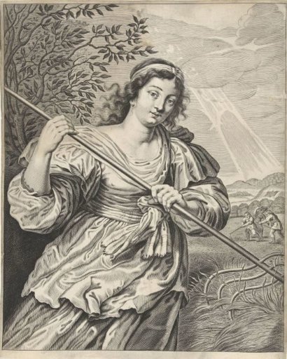 Young woman harvesting