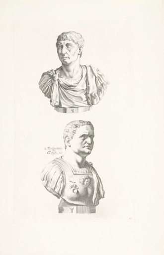 Two Portrait Busts of Emperor Trajanus and Emperor Domitianus