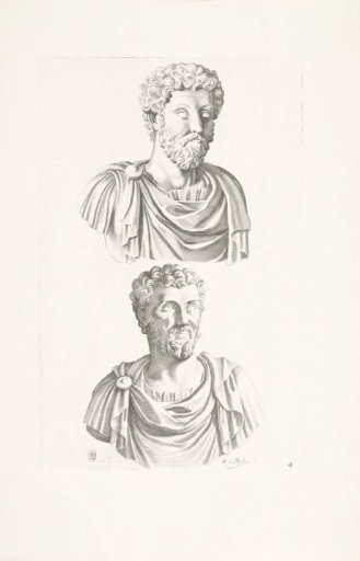Two Portrait Busts of Emperor Marcus Aurelius and Emperor Septimius Severus