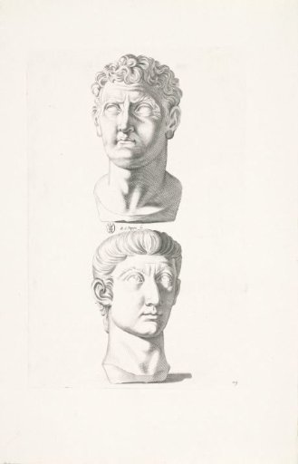 Two Portrait Busts of Emperor Domitianus and Emperor Tiberius