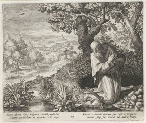 Saint Bavo of Ghent as a Hermit