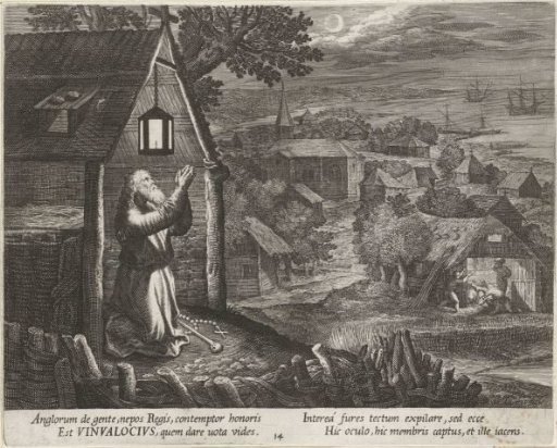 Saint Guénolé as a Hermit