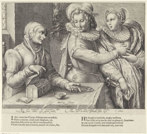 Young Couple and an Old Woman with a Money Chest ('Unequal Love')