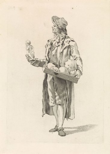 Street vendor with plaster figurines