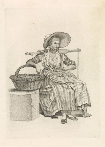 Seated peasant woman with basket