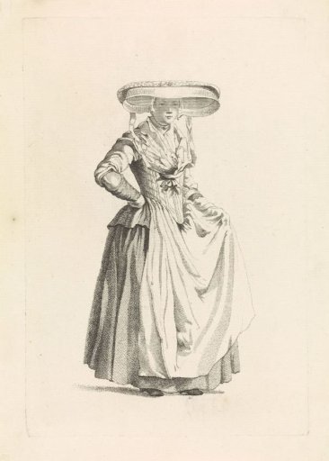 Woman with wide-brimmed hat
