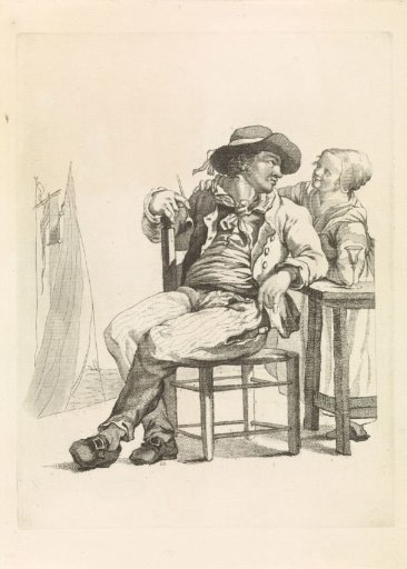 Sailor in conversation with a young woman