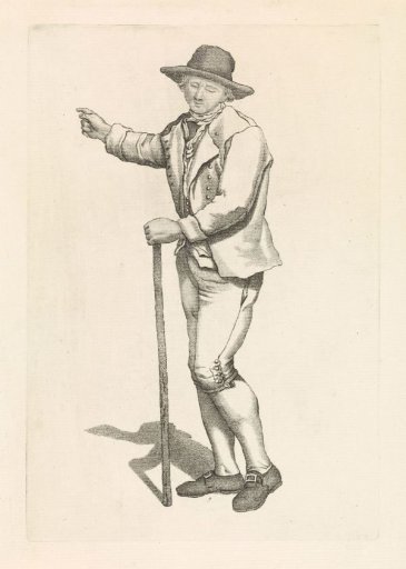 Blind man with staff