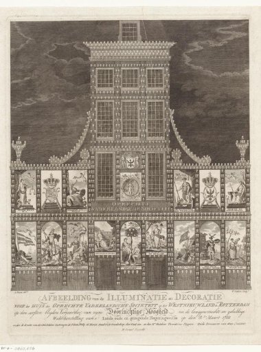 Illumination of the premises of the Oprechte Vaderlandsche Sociëteit on the Westnieuwland in Rotterdam, 1788