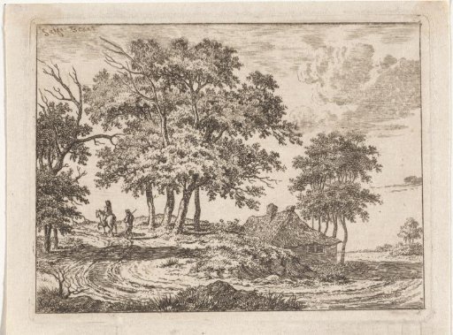Forest Path with a Rider and a Walker