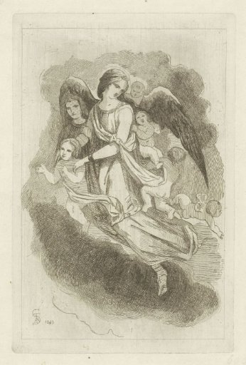 Angels Escorting a Saint to Heaven
