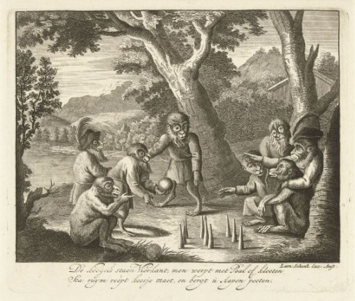 Monkeys Playing at Skittles