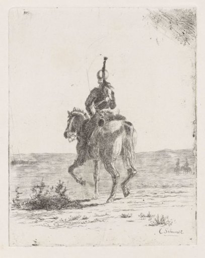 Rider in uniform, seen from behind
