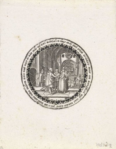 Impression of a Medallion with a Representation of a Wedding Ceremony in a Church