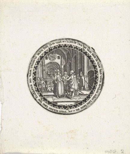 Impression of a Medallion with a Representation of a Wedding Ceremony in a Church