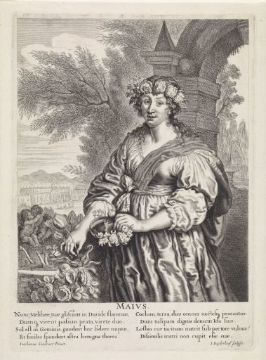 May: Young Woman with a Flower Wreath