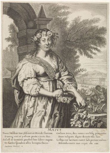 May: Young Woman with a Flower Wreath