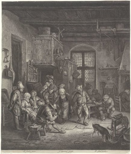Peasant interior with dancing couple