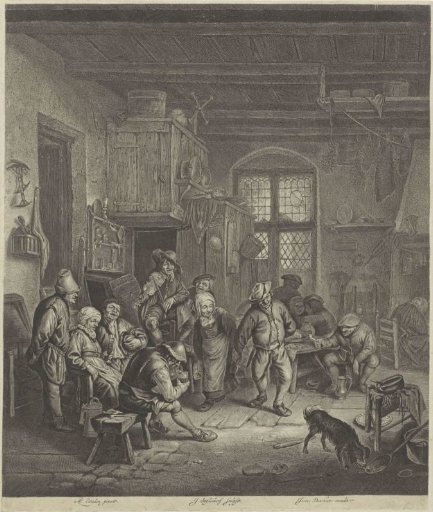 Peasant interior with dancing couple