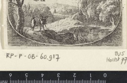 Landscape with a building on a rock