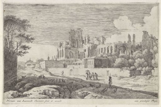 Landscape with ruins