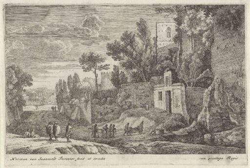 Landscape with a hospital