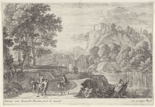 Landscape with travellers