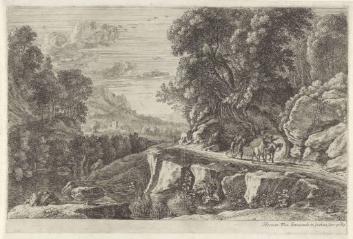 Landscape with two riders