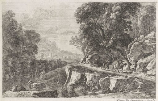 Landscape with two riders