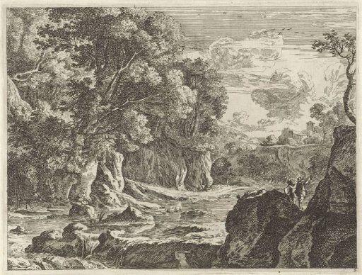 River Landscape with Two Figures