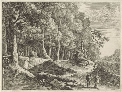 Walkers by a Stream